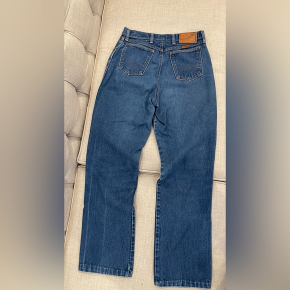 Vintage 80’s Wrangler women’s jeans leather tab USA embroidered horse - Picture 2 of 11